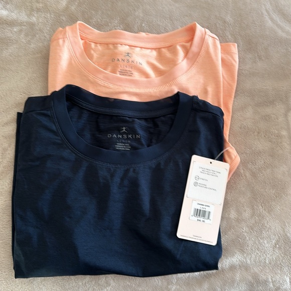 DANSKIN 2 Pack Mesh Trim Navy & Peach Heather, see pic peach color flaws -L NWT - Picture 8 of 9